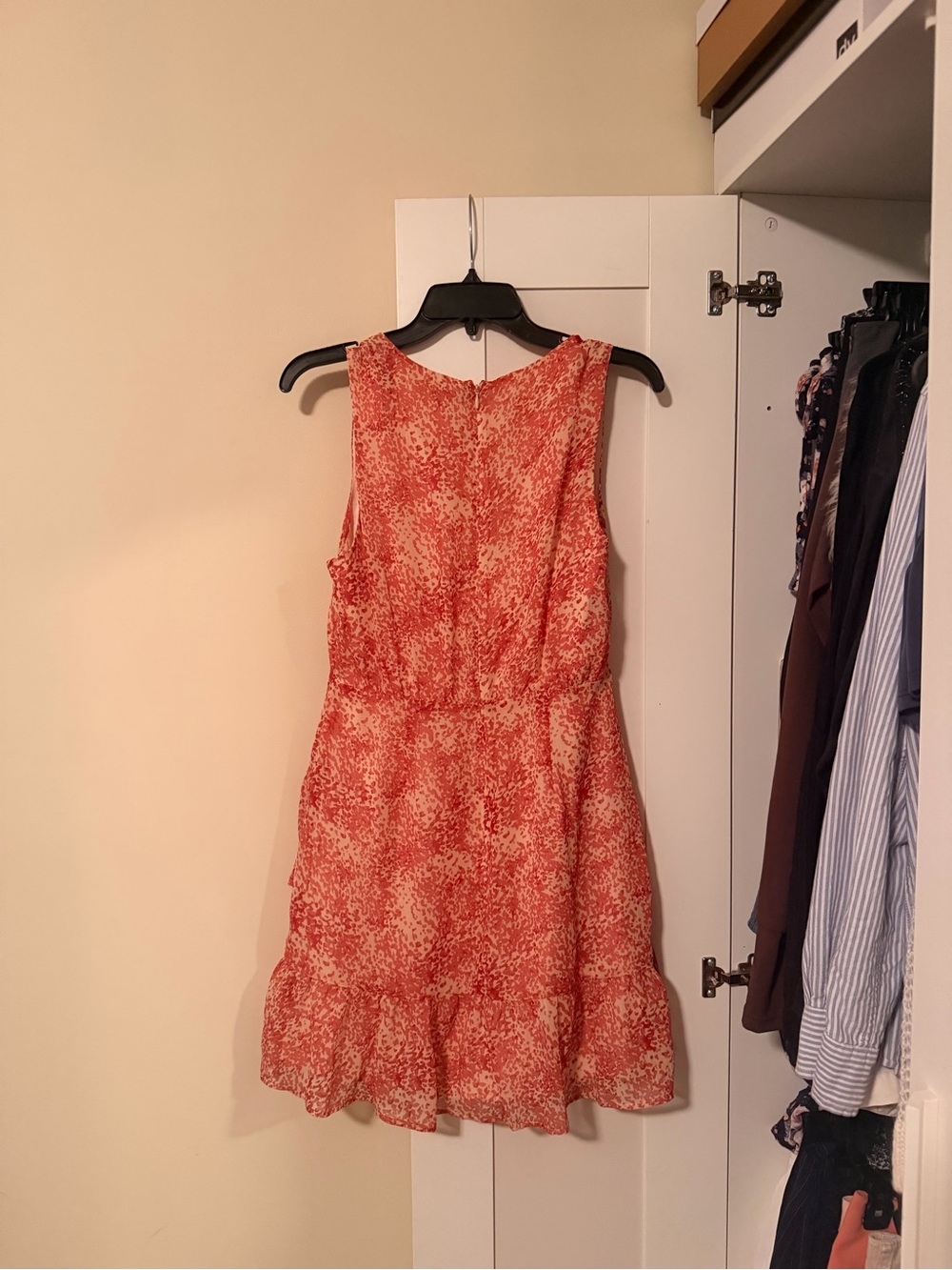 Express Coral Printed Ruffle Dress - Picture 4 of 5